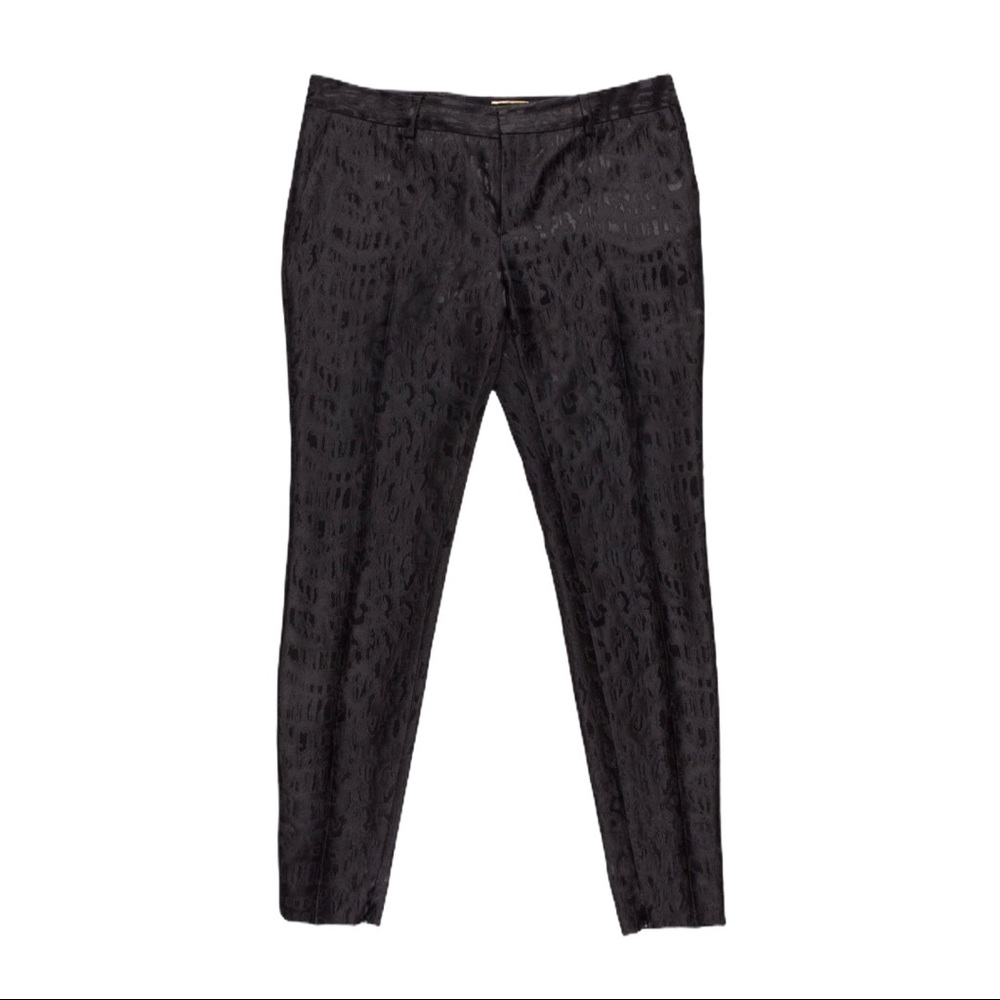 Saint Laurent Black Tailored Leopard Pants